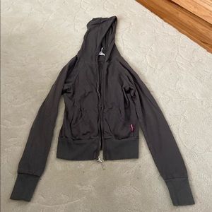 Hard tail gray zip up hoodie